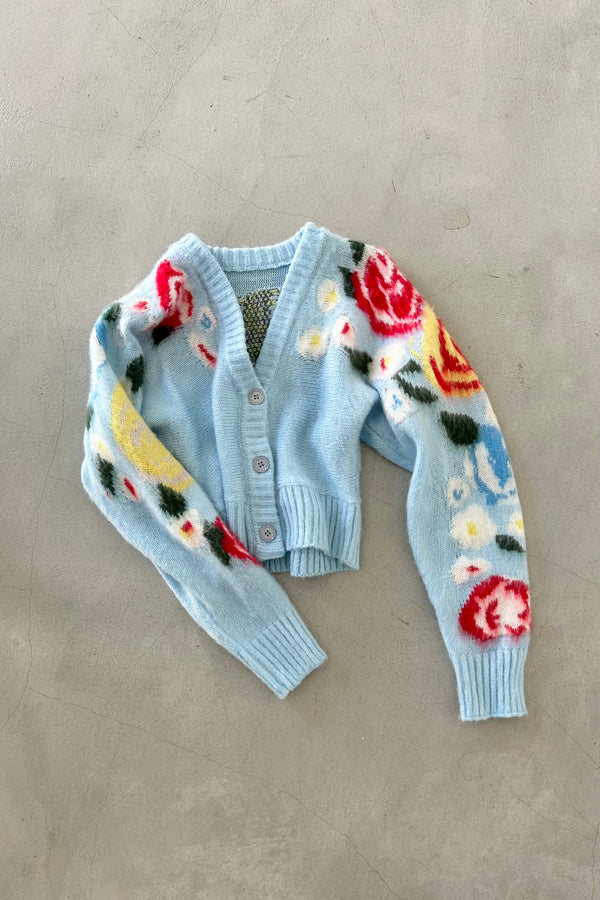 Rose knit cardigan