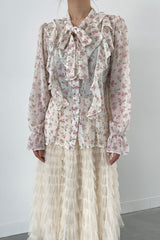 Pink floral blouse